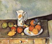 Paul Cezanne table of milk and fruit oil on canvas